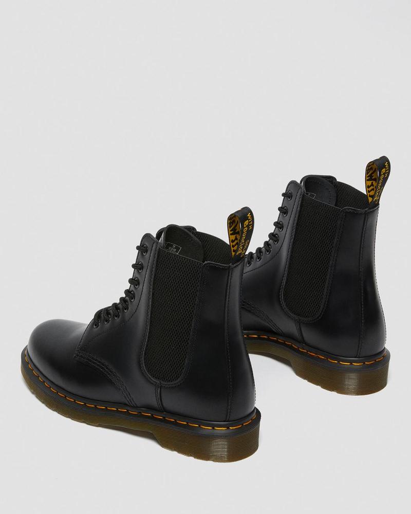 Men's Dr Martens 1460 Harper Smooth Leather Lace Up Boots Black | AU 515KOR